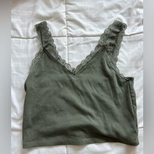 Green American Eagle lace tank top